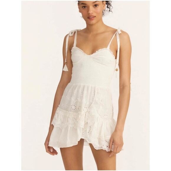 NWT LOVESHACKFANCY Olani Dress Ivory cottagecore sundress coquette 3064 - Picture 2 of 12